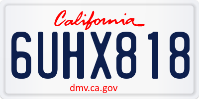 CA license plate 6UHX818