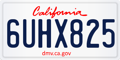 CA license plate 6UHX825
