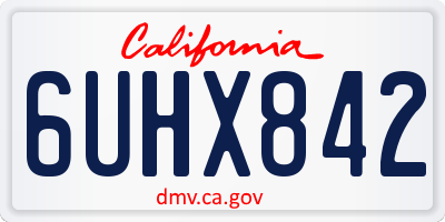 CA license plate 6UHX842