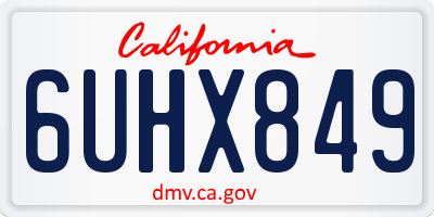 CA license plate 6UHX849