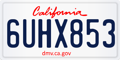 CA license plate 6UHX853