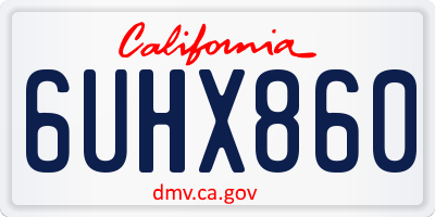 CA license plate 6UHX860