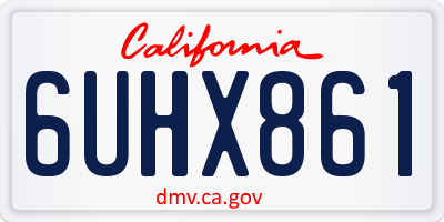 CA license plate 6UHX861