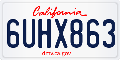 CA license plate 6UHX863