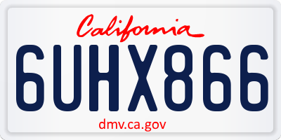 CA license plate 6UHX866