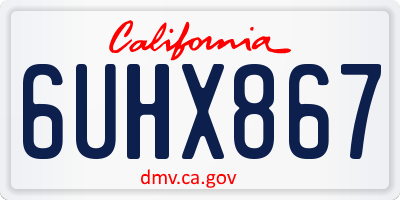 CA license plate 6UHX867