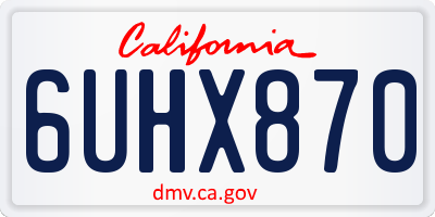 CA license plate 6UHX870