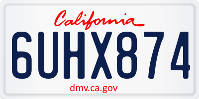 CA license plate 6UHX874
