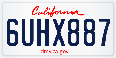 CA license plate 6UHX887
