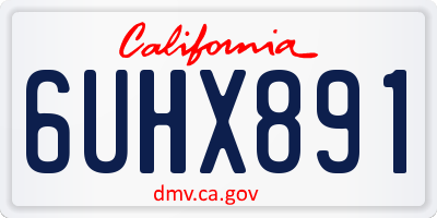 CA license plate 6UHX891