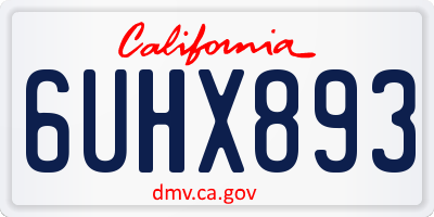 CA license plate 6UHX893