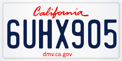 CA license plate 6UHX905
