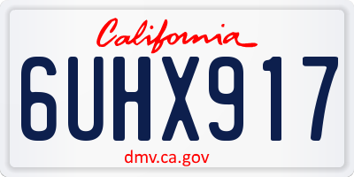 CA license plate 6UHX917