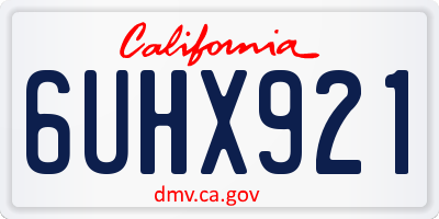 CA license plate 6UHX921