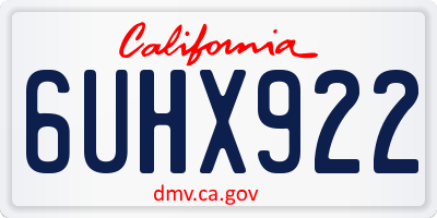 CA license plate 6UHX922