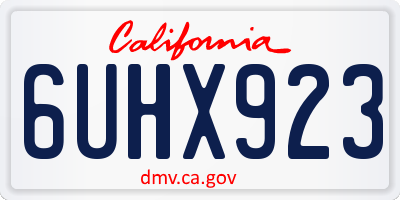 CA license plate 6UHX923