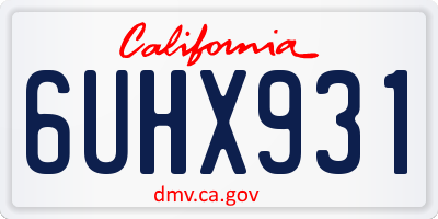 CA license plate 6UHX931