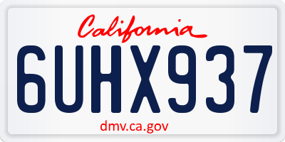 CA license plate 6UHX937