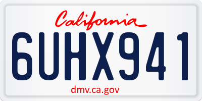 CA license plate 6UHX941