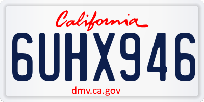 CA license plate 6UHX946