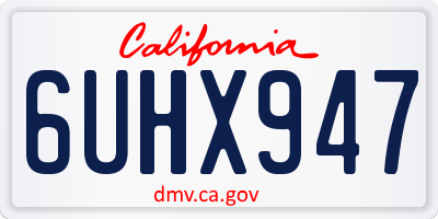 CA license plate 6UHX947