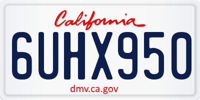 CA license plate 6UHX950