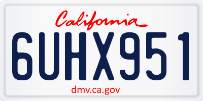 CA license plate 6UHX951