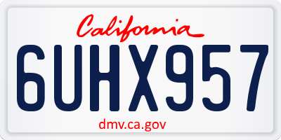CA license plate 6UHX957