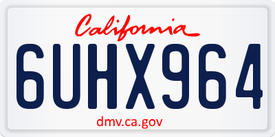 CA license plate 6UHX964