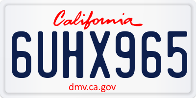 CA license plate 6UHX965