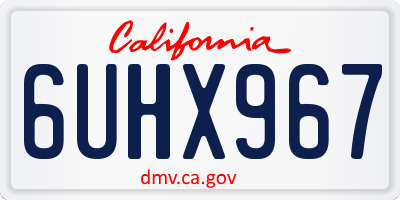 CA license plate 6UHX967