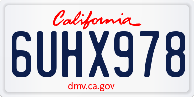 CA license plate 6UHX978