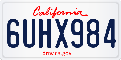CA license plate 6UHX984