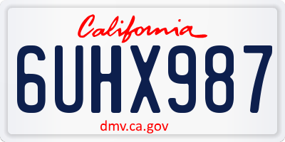 CA license plate 6UHX987