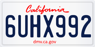 CA license plate 6UHX992