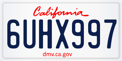 CA license plate 6UHX997