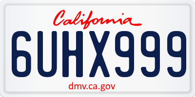 CA license plate 6UHX999