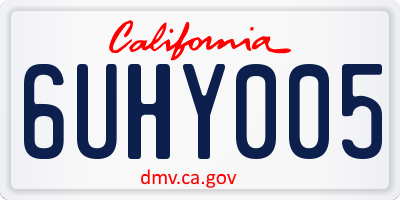 CA license plate 6UHY005