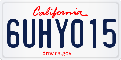 CA license plate 6UHY015