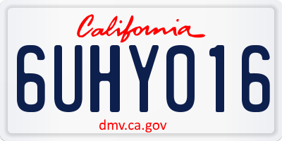 CA license plate 6UHY016