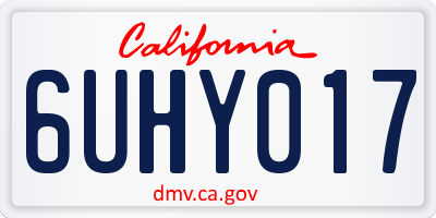 CA license plate 6UHY017