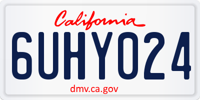 CA license plate 6UHY024