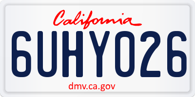 CA license plate 6UHY026