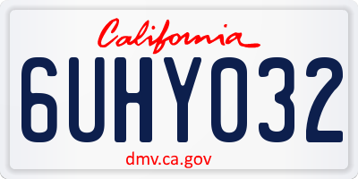 CA license plate 6UHY032