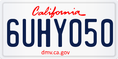 CA license plate 6UHY050