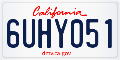CA license plate 6UHY051