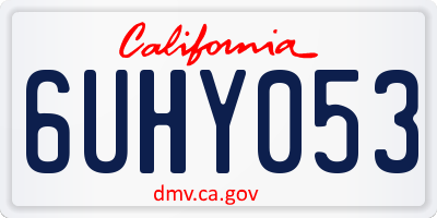 CA license plate 6UHY053