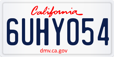 CA license plate 6UHY054