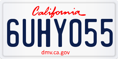 CA license plate 6UHY055