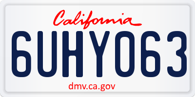 CA license plate 6UHY063